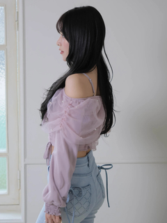 LIP SERVICE(リップサービス) |チュールギャザーオフショルトップス