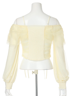 LIP SERVICE(リップサービス) |チュールギャザーオフショルトップス