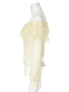 LIP SERVICE(リップサービス) |チュールギャザーオフショルトップス