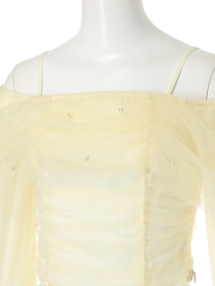 LIP SERVICE(リップサービス) |チュールギャザーオフショルトップス