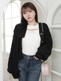 LIP SERVICE(リップサービス) |springケーブルニットカーディガン