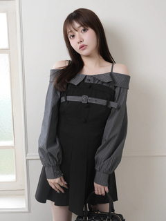 LIP SERVICE(リップサービス) |オフショルシャツレイヤードライクワンピース