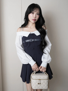 LIP SERVICE(リップサービス) |オフショルシャツレイヤードライクワンピース