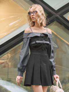 LIP SERVICE(リップサービス) |オフショルシャツレイヤードライクワンピース