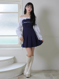 LIP SERVICE(リップサービス) |オフショルシャツレイヤードライクワンピース