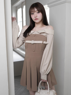 LIP SERVICE(リップサービス) |オフショルシャツレイヤードライクワンピース