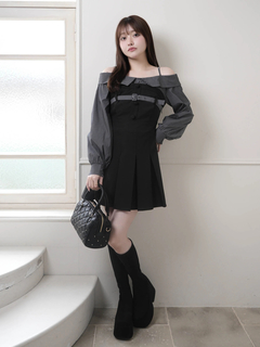 LIP SERVICE(リップサービス) |オフショルシャツレイヤードライクワンピース