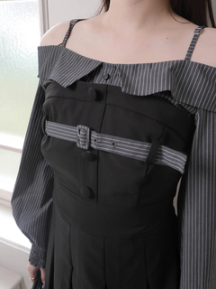 LIP SERVICE(リップサービス) |オフショルシャツレイヤードライクワンピース