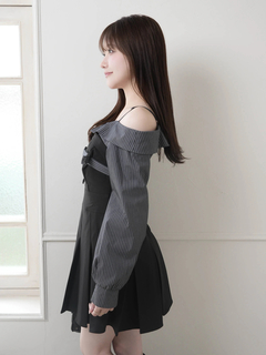 LIP SERVICE(リップサービス) |オフショルシャツレイヤードライクワンピース