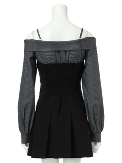 LIP SERVICE(リップサービス) |オフショルシャツレイヤードライクワンピース