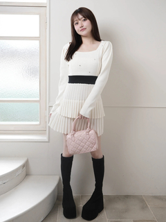 LIP SERVICE(リップサービス) |ジュエルティアードフレアワンピース