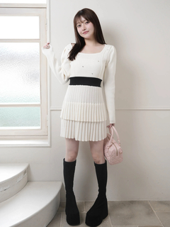 LIP SERVICE(リップサービス) |ジュエルティアードフレアワンピース