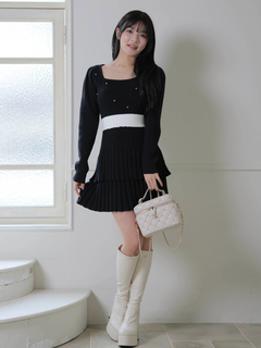 LIP SERVICE(リップサービス) |ジュエルティアードフレアワンピース