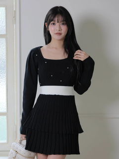 LIP SERVICE(リップサービス) |ジュエルティアードフレアワンピース