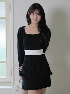 LIP SERVICE(リップサービス) |ジュエルティアードフレアワンピース