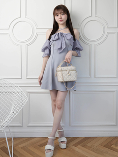 LIP SERVICE(リップサービス) |リボンオフショルフレアワンピース