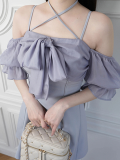 LIP SERVICE(リップサービス) |リボンオフショルフレアワンピース