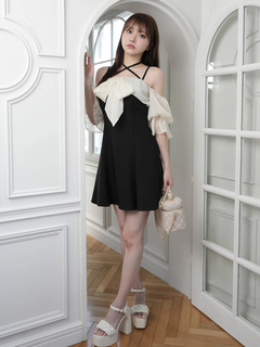 LIP SERVICE(リップサービス) |リボンオフショルフレアワンピース