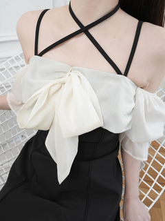 LIP SERVICE(リップサービス) |リボンオフショルフレアワンピース