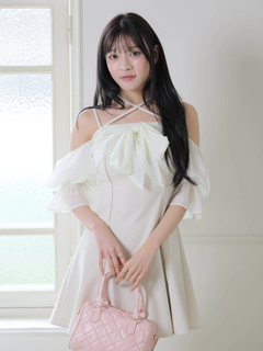 LIP SERVICE(リップサービス) |リボンオフショルフレアワンピース