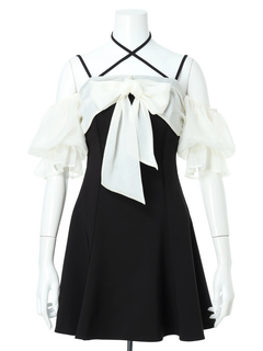 LIP SERVICE(リップサービス) |リボンオフショルフレアワンピース