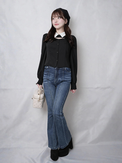 LIP SERVICE(リップサービス) |デコルテオープンロングスリーブブラウス