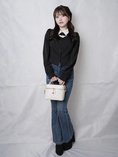 LIP SERVICE(リップサービス) |デコルテオープンロングスリーブブラウス