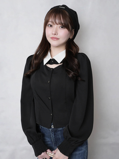 LIP SERVICE(リップサービス) |デコルテオープンロングスリーブブラウス