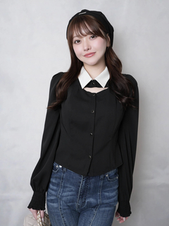 LIP SERVICE(リップサービス) |デコルテオープンロングスリーブブラウス