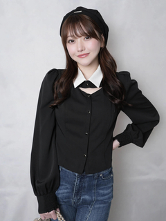 LIP SERVICE(リップサービス) |デコルテオープンロングスリーブブラウス