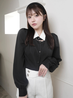 LIP SERVICE(リップサービス) |デコルテオープンロングスリーブブラウス