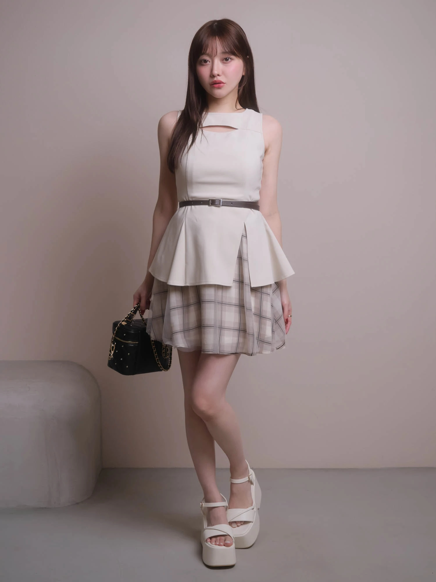 LOW CLASSIC★トップス　ツーピース　レイヤード ショートブルゾン×リブワンピース レイヤードセットアップ – plusotoha
