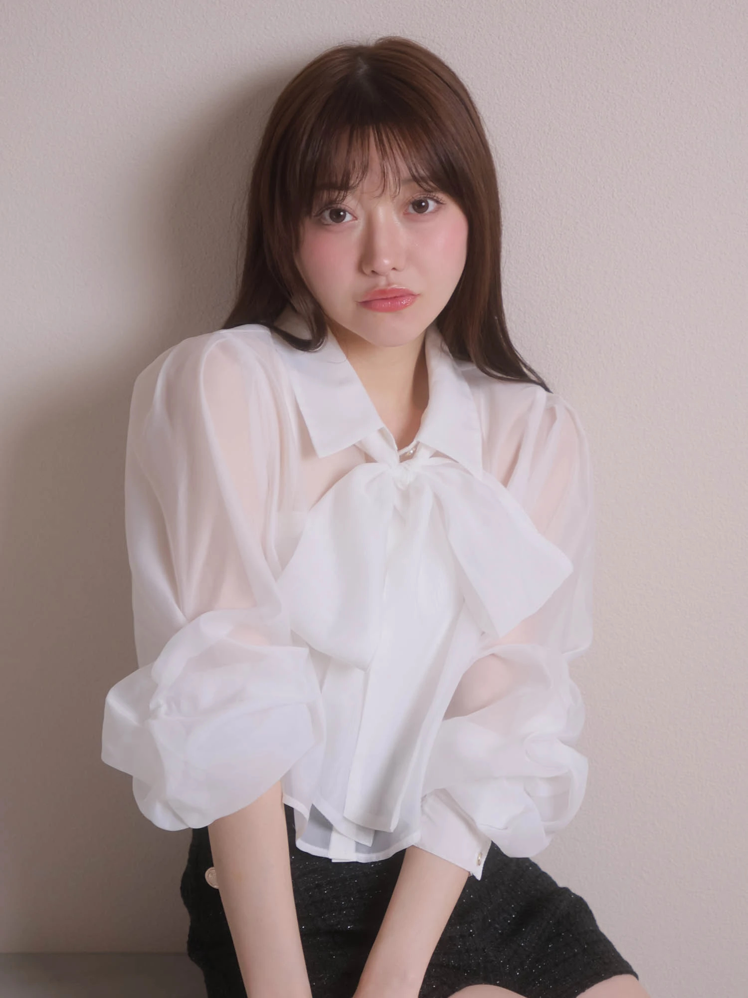トップス akiki 2way ribbon top LIP SERVICE（リップサービス）｜ UVカット2wayリボンシアーシャツ
