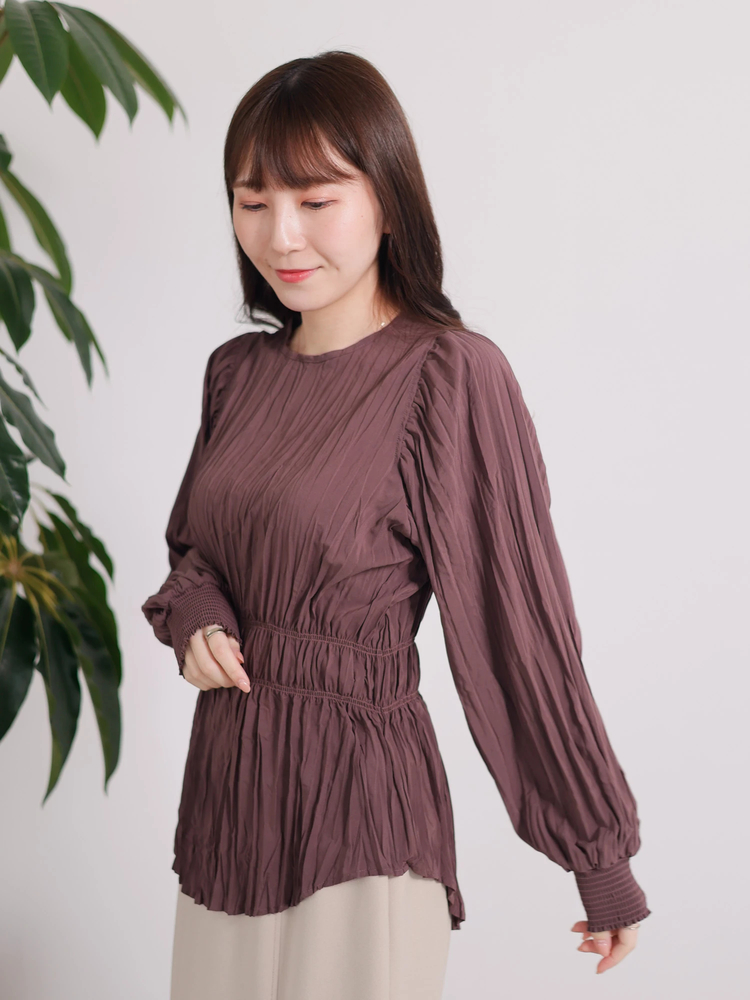 LADYMADE(レディメイド) |ウエストシャーリングワッシャーブラウス