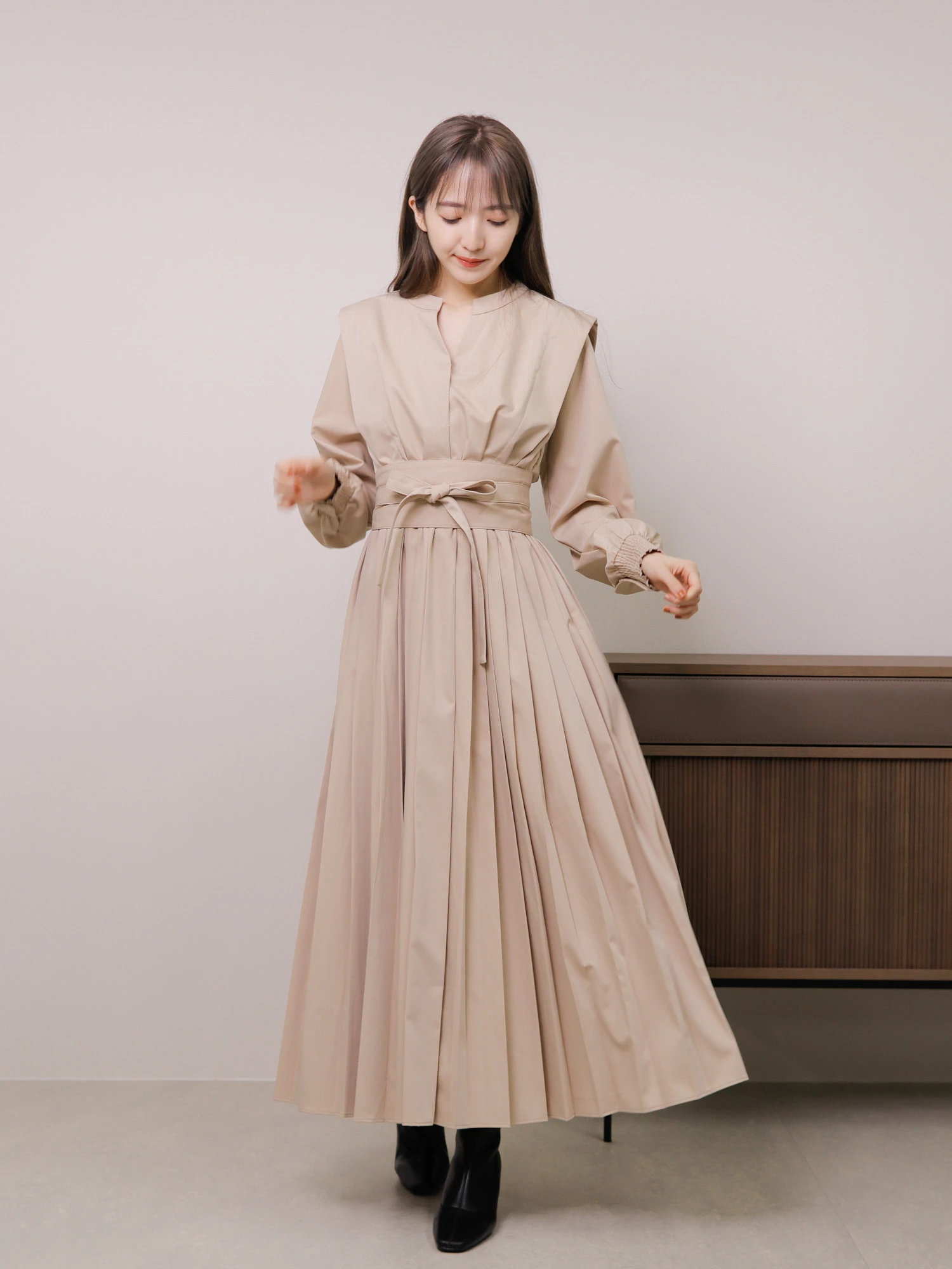lacemade ワンピース LADYMADE（レディメイド）｜ サッシュベルトプリーツシャツワンピース