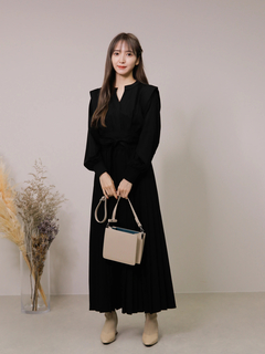 LADYMADE(レディメイド) |サッシュベルトプリーツシャツワンピース