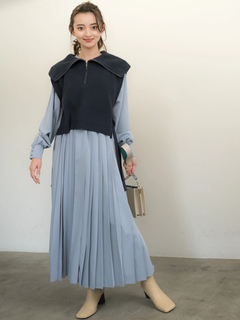 LADYMADE(レディメイド) |サッシュベルトプリーツシャツワンピース