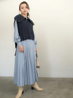 LADYMADE(レディメイド) |サッシュベルトプリーツシャツワンピース