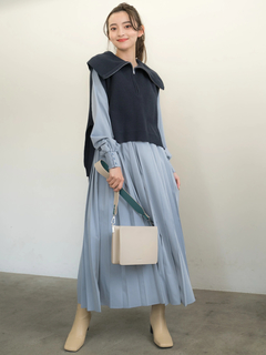 LADYMADE(レディメイド) |サッシュベルトプリーツシャツワンピース