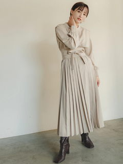 LADYMADE(レディメイド) |サッシュベルトプリーツシャツワンピース