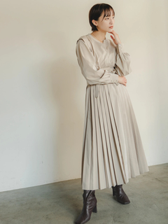 LADYMADE(レディメイド) |サッシュベルトプリーツシャツワンピース