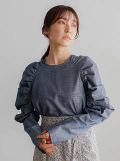 LADYMADE(レディメイド) |ギャザーショルダーデニムブラウス