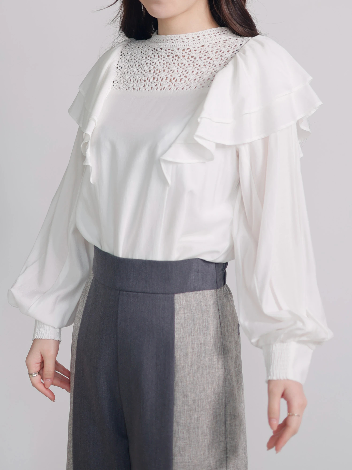 LADYMADE(レディメイド)| かぎ針ニットドッキングフリル LADYMADE(レディメイド)| かぎ針ニットドッキングフリル