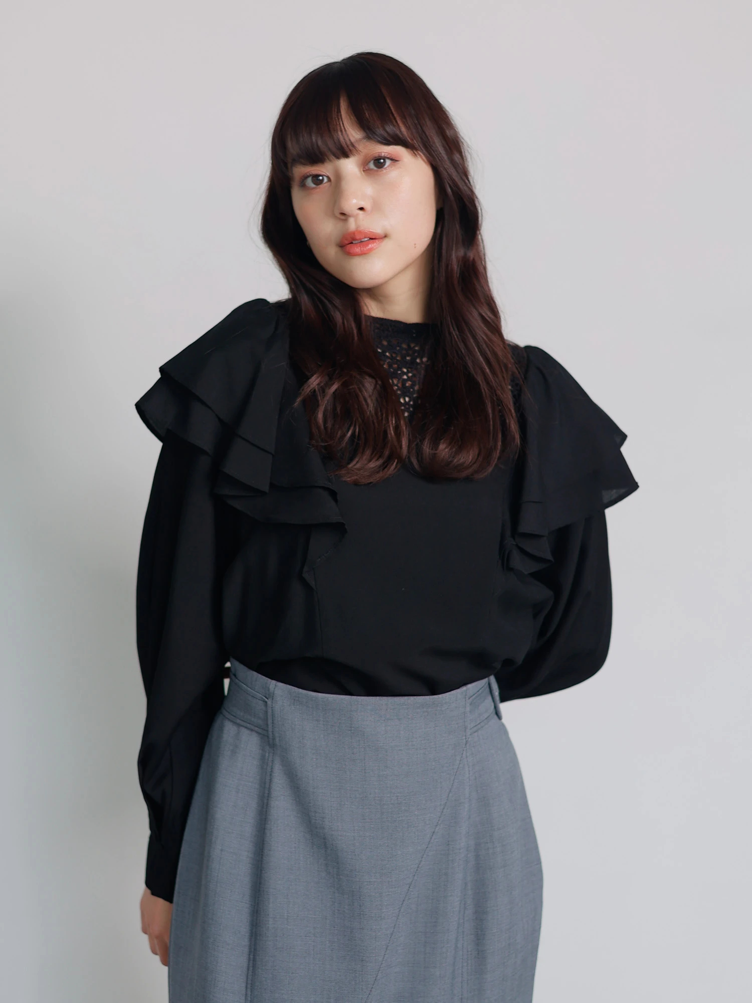 LADYMADE（レディメイド）｜ かぎ針ニットドッキングフリル