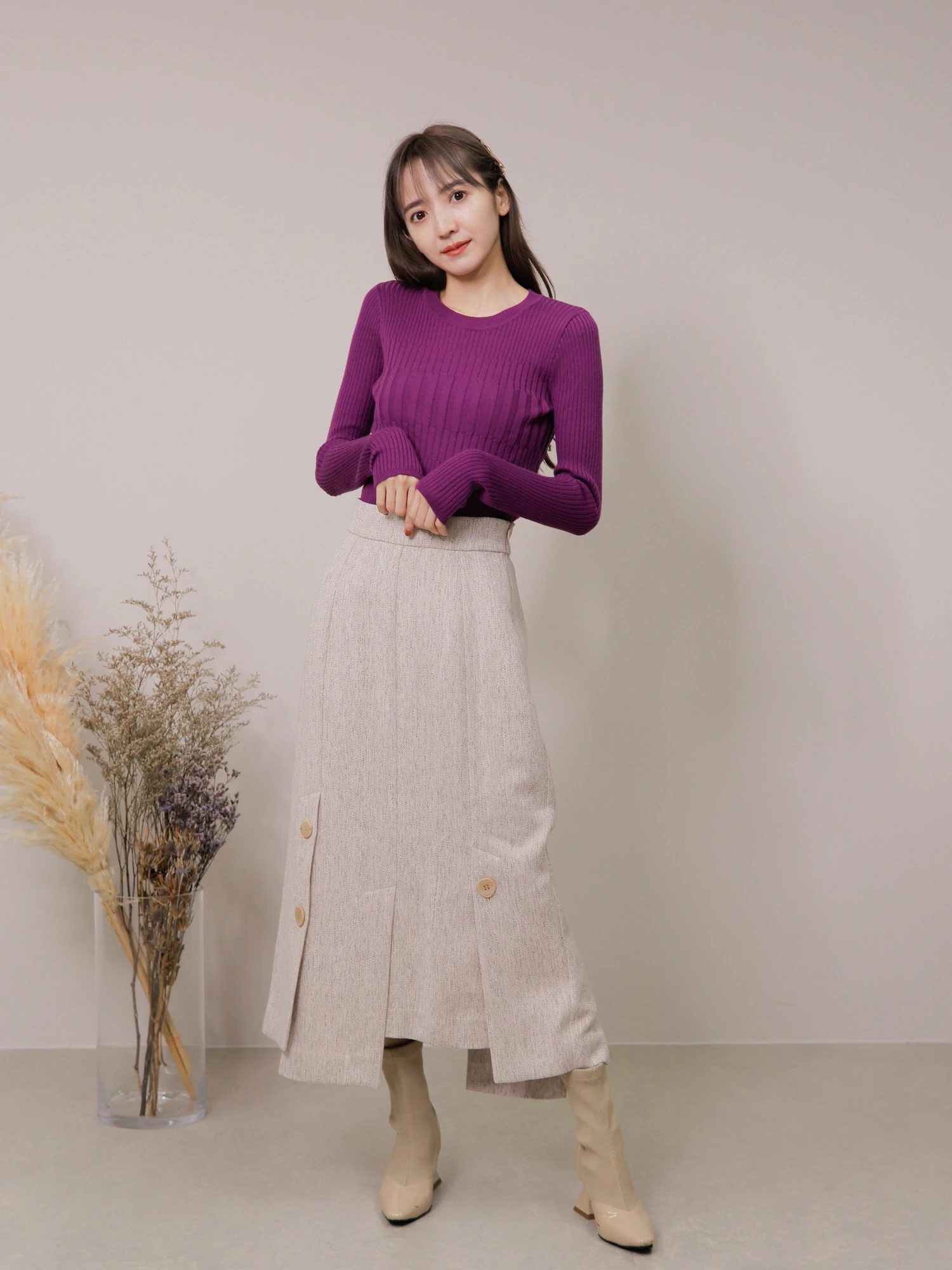 LADYMADE（レディメイド）｜ アシメヘムボタンタイトスカート 