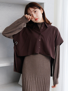 LADYMADE(レディメイド) |シャツベストレイヤードプリーツニットワンピース