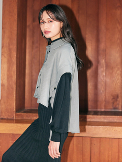 LADYMADE(レディメイド) |シャツベストレイヤードプリーツニットワンピース