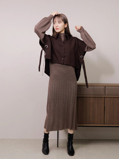 LADYMADE(レディメイド) |シャツベストレイヤードプリーツニットワンピース