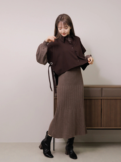 LADYMADE(レディメイド) |シャツベストレイヤードプリーツニットワンピース