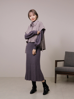 LADYMADE(レディメイド) |シャツベストレイヤードプリーツニットワンピース